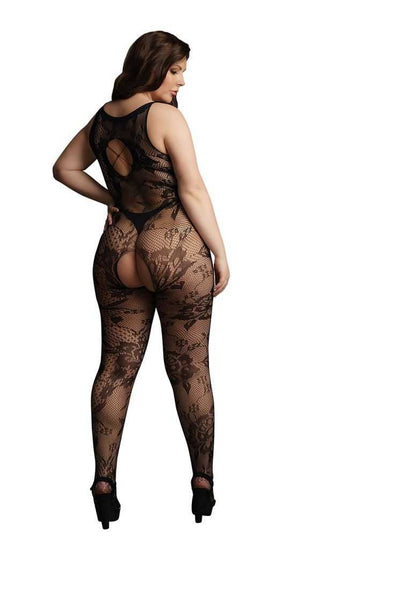Criss Cross Neck Bodystocking Plus Size le desir