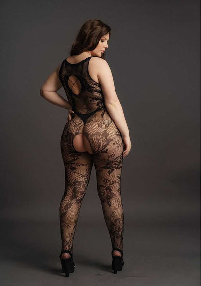 Criss Cross Neck Bodystocking Plus Size le desir