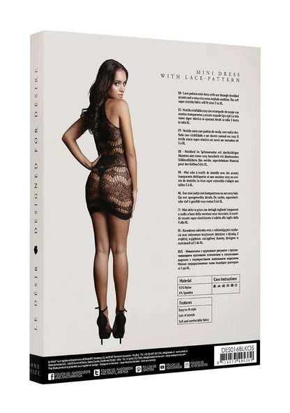 Criss Cross Neck Mini Dress One Size le desir