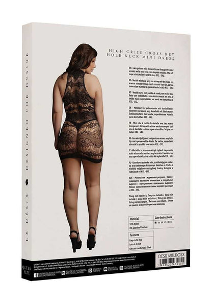 Criss Cross Neck Mini Dress Plus Size le desir