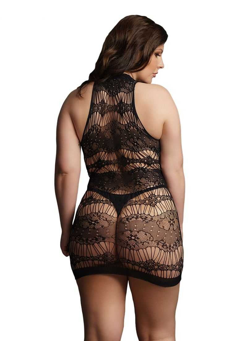Criss Cross Neck Mini Dress Plus Size le desir