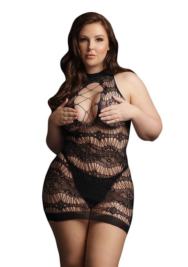 Criss Cross Neck Mini Dress Plus Size le desir