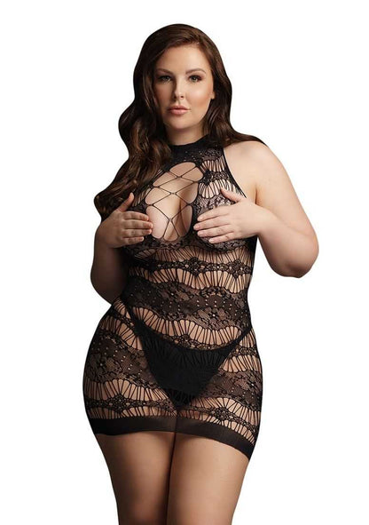 Criss Cross Neck Mini Dress Plus Size le desir