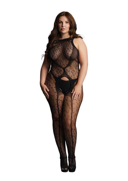 Crotchless Leopard Bodystocking Plus Size le desir