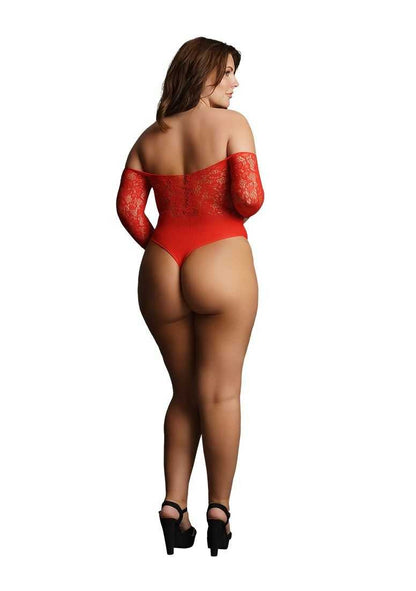 Crotchless Rhinestone Teddy Plus Size le desir