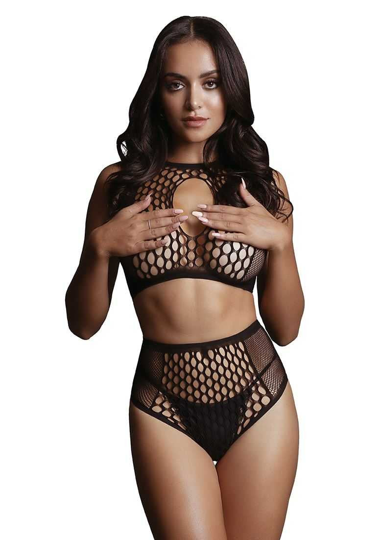 Duo Net Key-Hole Bra Set One Size le desir