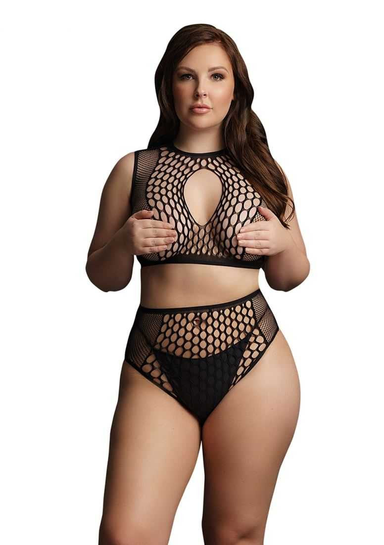 Duo Net Key-Hole Bra Set Plus Size le desir