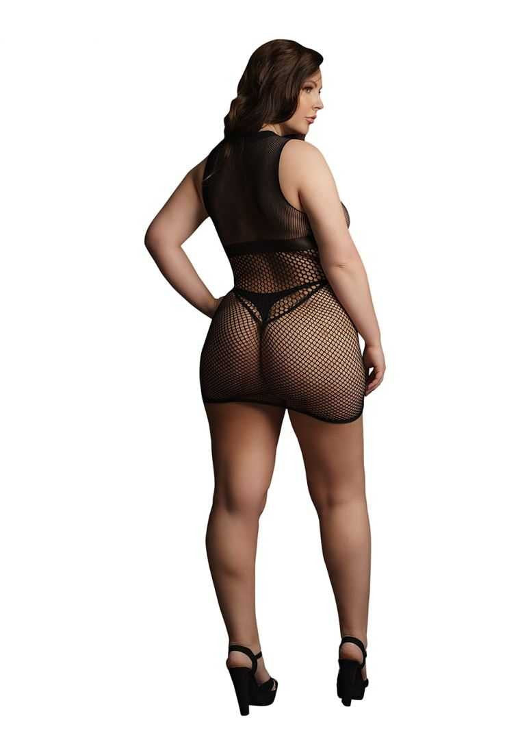 Duo Net Open Cup Mini Dress Plus Size le desir