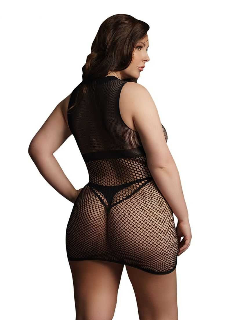 Duo Net Open Cup Mini Dress Plus Size le desir