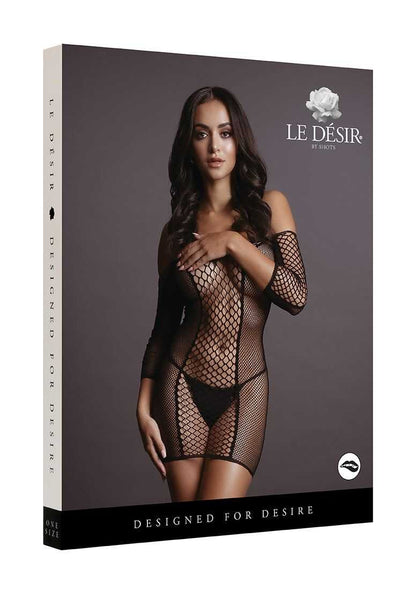 Duo Net Sleeved Mini Dress One Size le desir