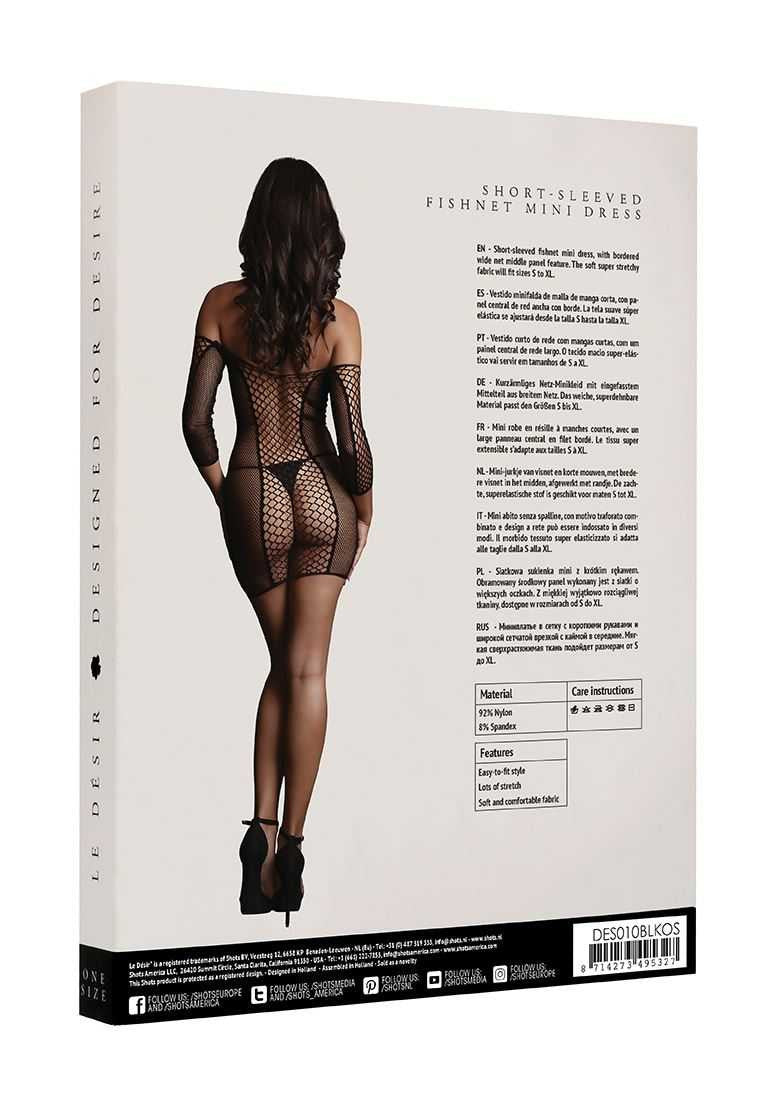 Duo Net Sleeved Mini Dress One Size le desir