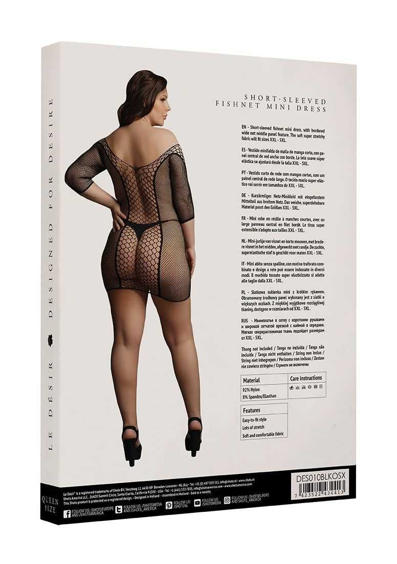 Duo Net Sleeved Mini Dress Plus Size le desir
