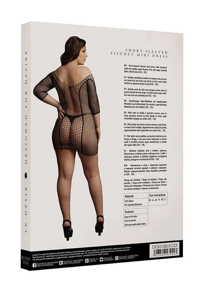 Duo Net Sleeved Mini Dress Plus Size le desir