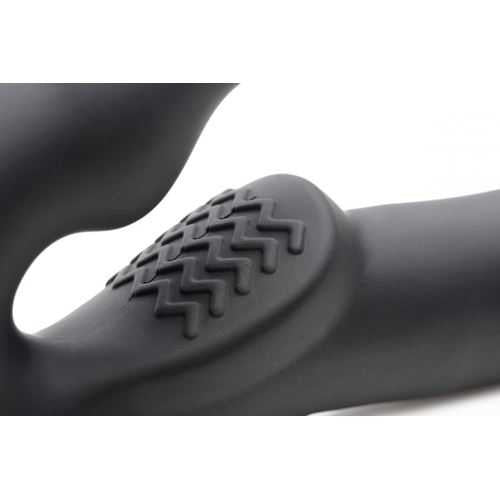 Evoke Super Charged Black Vibrating Strapless Silicone Dildo xr brands