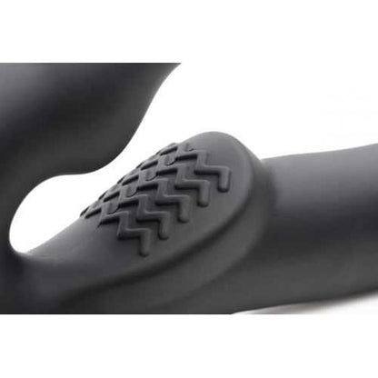 Evoke Super Charged Black Vibrating Strapless Silicone Dildo xr brands
