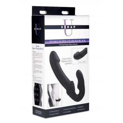 Evoke Super Charged Black Vibrating Strapless Silicone Dildo xr brands