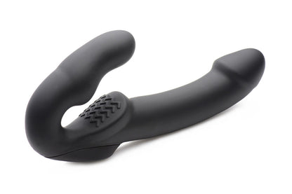 Evoke Super Charged Black Vibrating Strapless Silicone Dildo xr brands