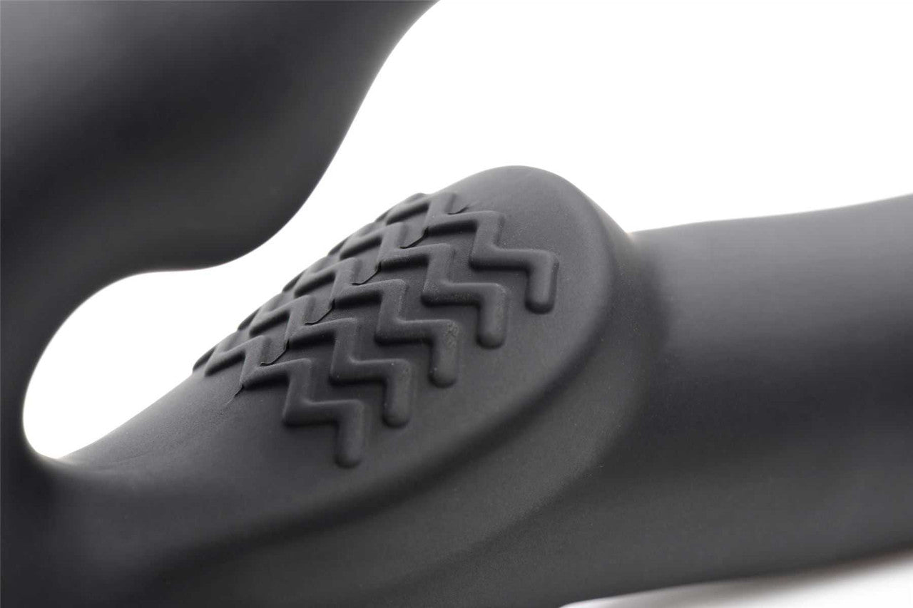 Evoke Super Charged Black Vibrating Strapless Silicone Dildo xr brands