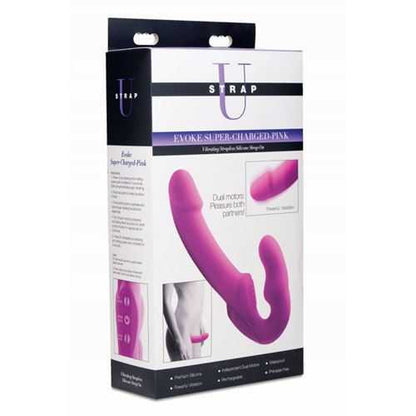 Evoke Super Charged Pink Vibrating Strapless Silicone Dildo xr brands