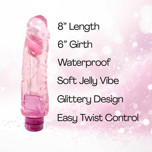 Fantasy Vibe Vibrating Pink 8 Inch Dildo BuzzPinky