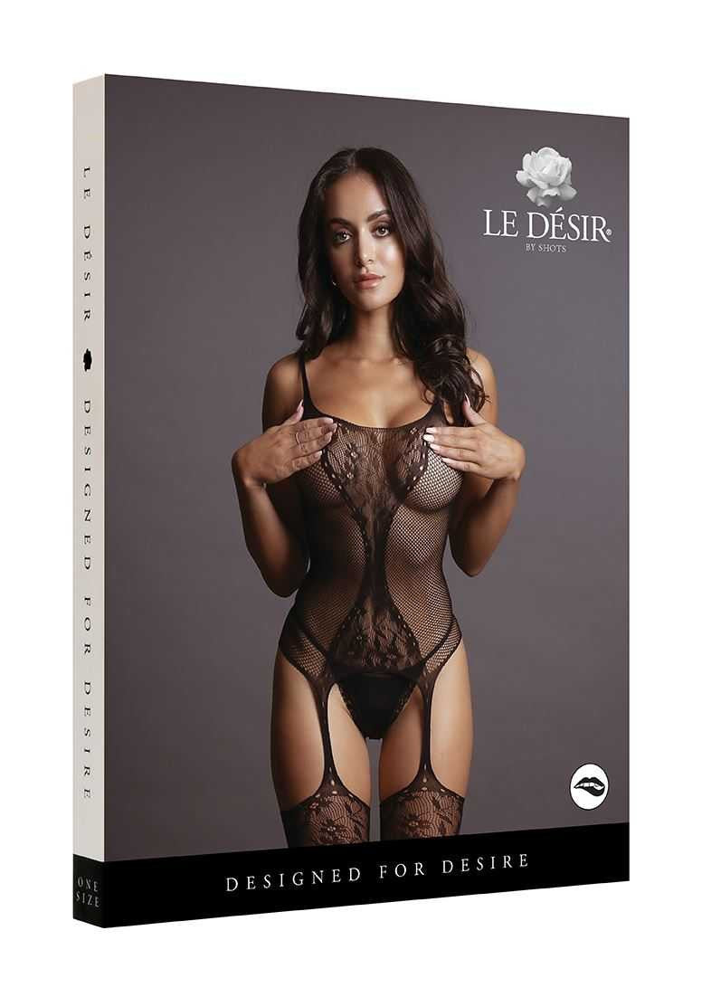 Fishnet and Lace Bodystocking One Size le desir