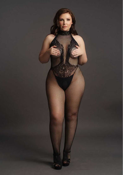 Fishnet and Lace Bodystocking Plus Size le desir