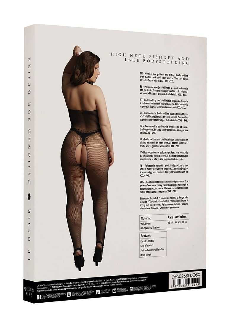 Fishnet and Lace Bodystocking Plus Size le desir