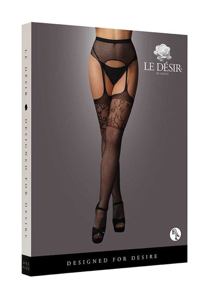 Garterbelt Stockings with Lace Top One Size le desir