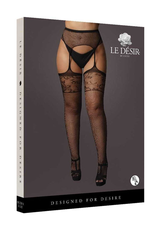 Garterbelt Stockings with Lace Top Plus Size le desir