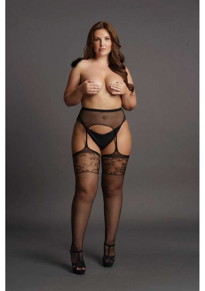 Garterbelt Stockings with Lace Top Plus Size le desir