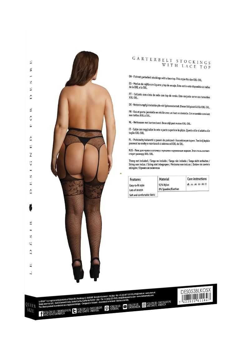 Garterbelt Stockings with Lace Top Plus Size le desir