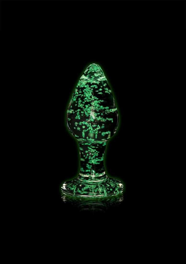 Glass Butt Plug - Glow in the Dark - Large SHOTS