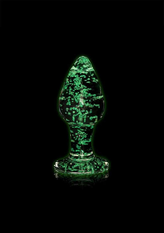 Glass Butt Plug - Glow in the Dark - Large SHOTS