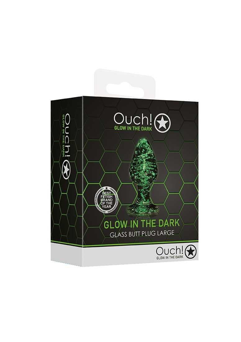 Glass Butt Plug - Glow in the Dark - Large SHOTS