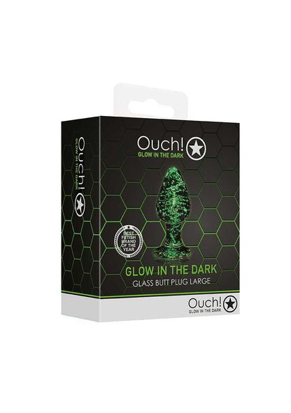 Glass Butt Plug - Glow in the Dark - Large SHOTS