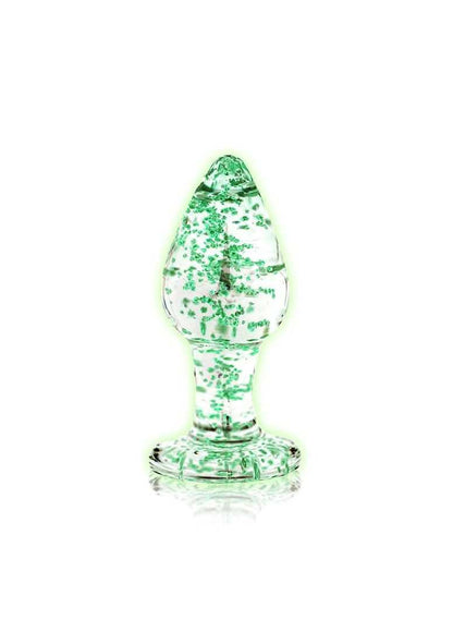 Glass Butt Plug - Glow in the Dark - Large SHOTS