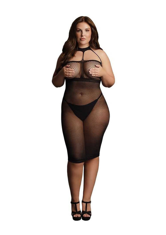 High Neck Dress Plus Size le desir