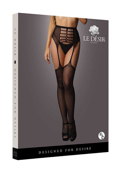 High-Waist Garterbelt Stockings One Size le desir