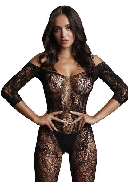 Lace Sleeved Bodystocking One Size le desir