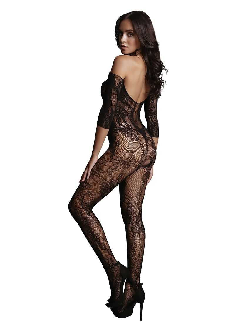 Lace Sleeved Bodystocking One Size le desir