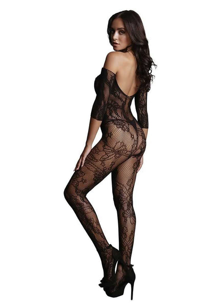 Lace Sleeved Bodystocking One Size le desir