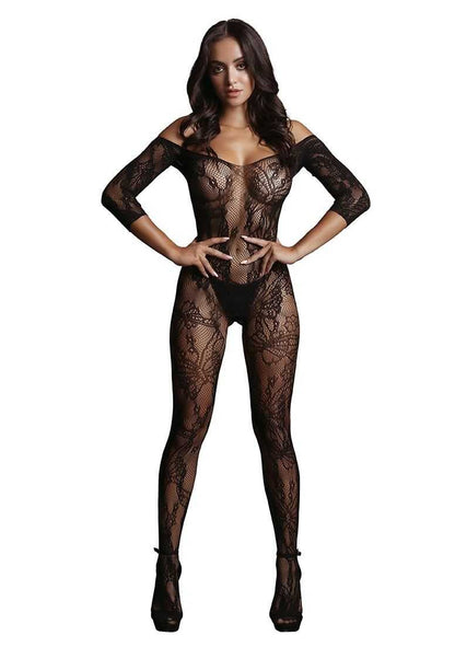 Lace Sleeved Bodystocking One Size le desir