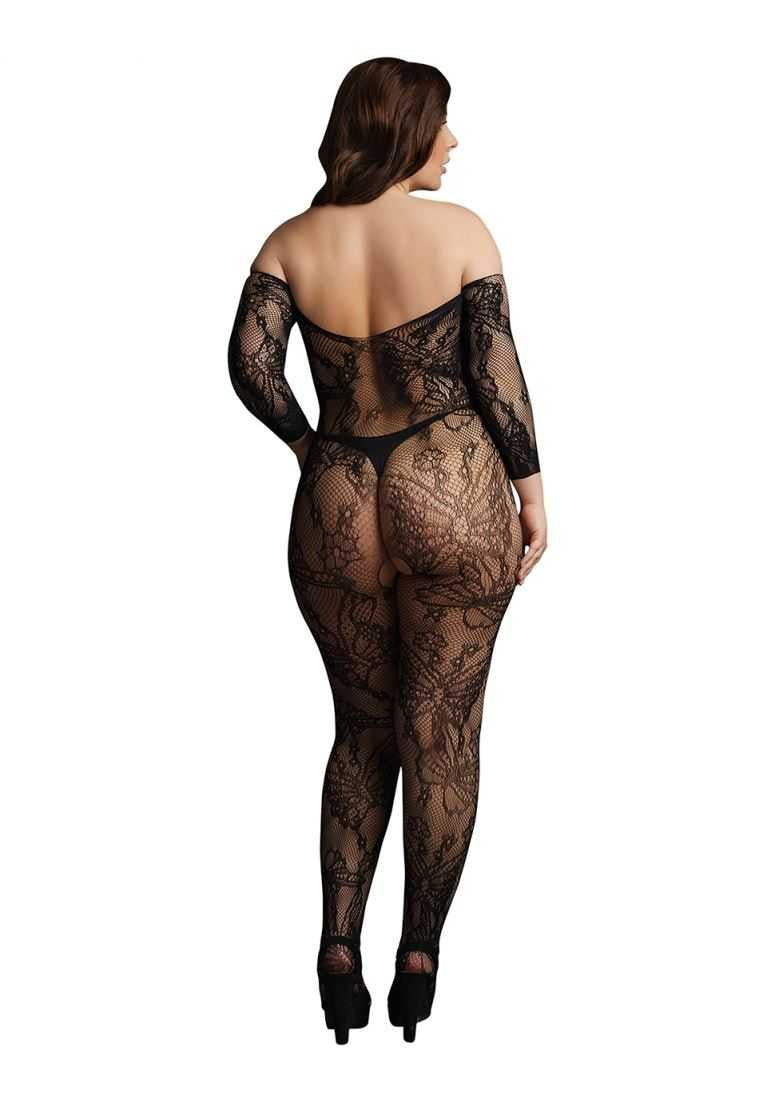 Lace Sleeved Bodystocking Plus Size le desir