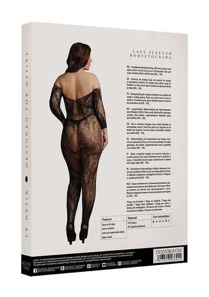 Lace Sleeved Bodystocking Plus Size le desir