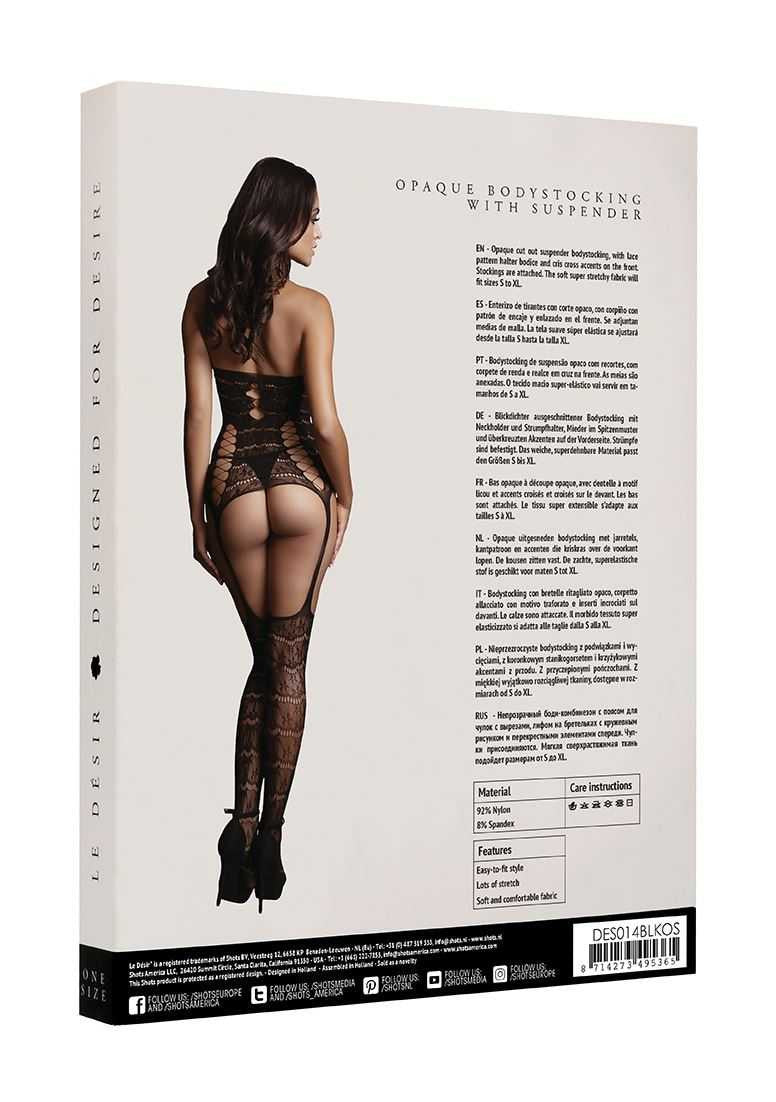 Lace Suspender Bodystocking One Size le desir
