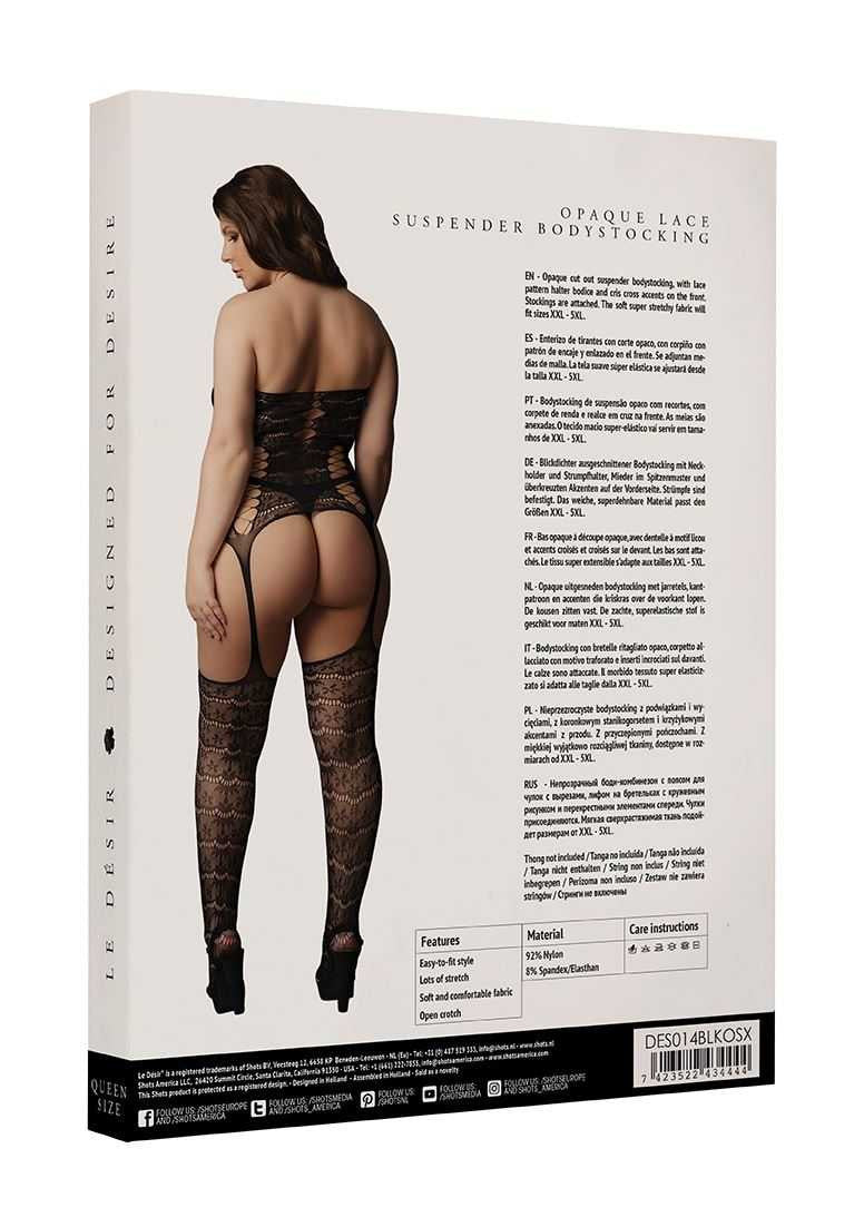 Lace Suspender Bodystocking Plus Size le desir