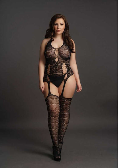 Lace Suspender Bodystocking Plus Size le desir