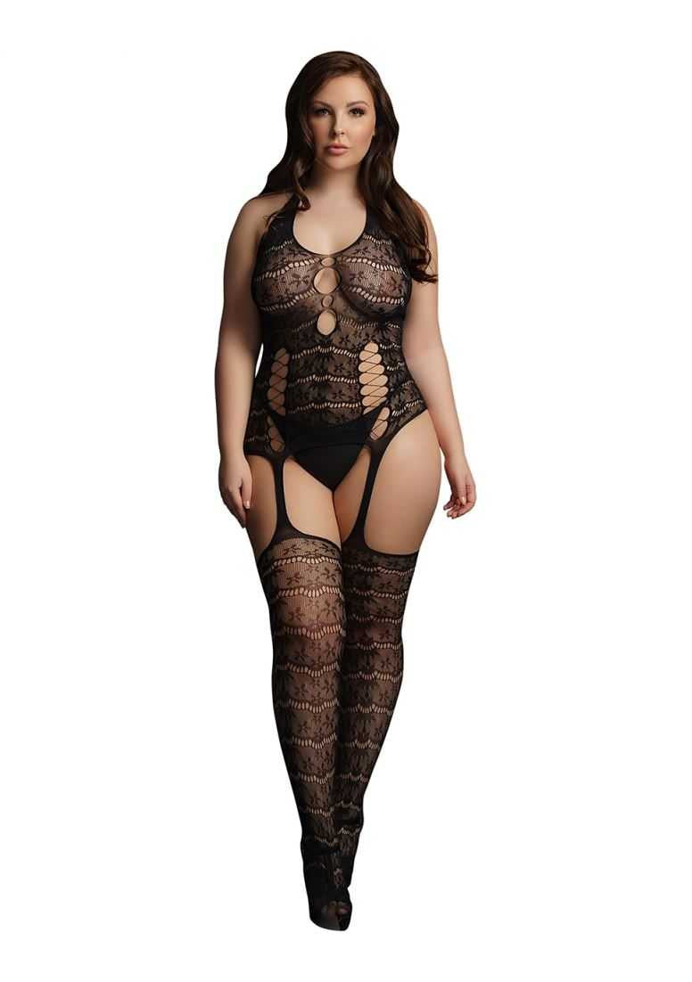 Lace Suspender Bodystocking Plus Size le desir
