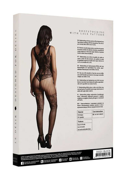 Lace and Fishnet Bodystocking One Size le desir