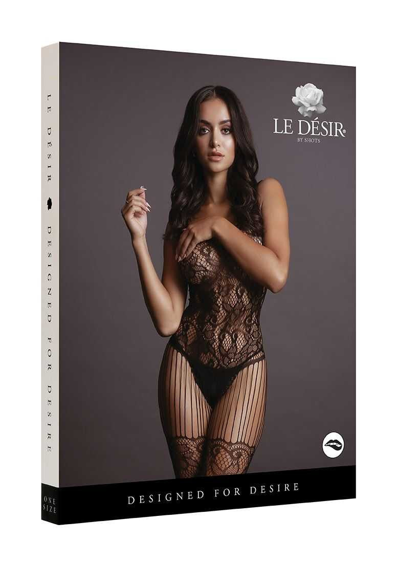 Lace and Fishnet Bodystocking One Size le desir